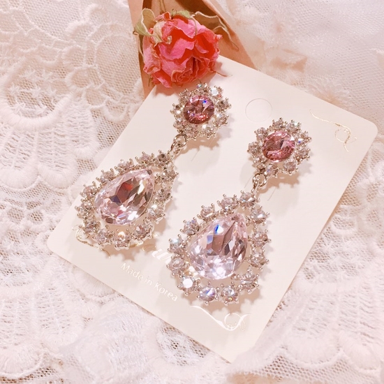 Princess Crystal Earrings Point Cycle Good Bling B