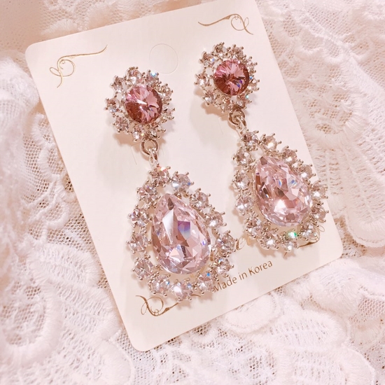 Princess Crystal Earrings Point Cycle Good Bling B