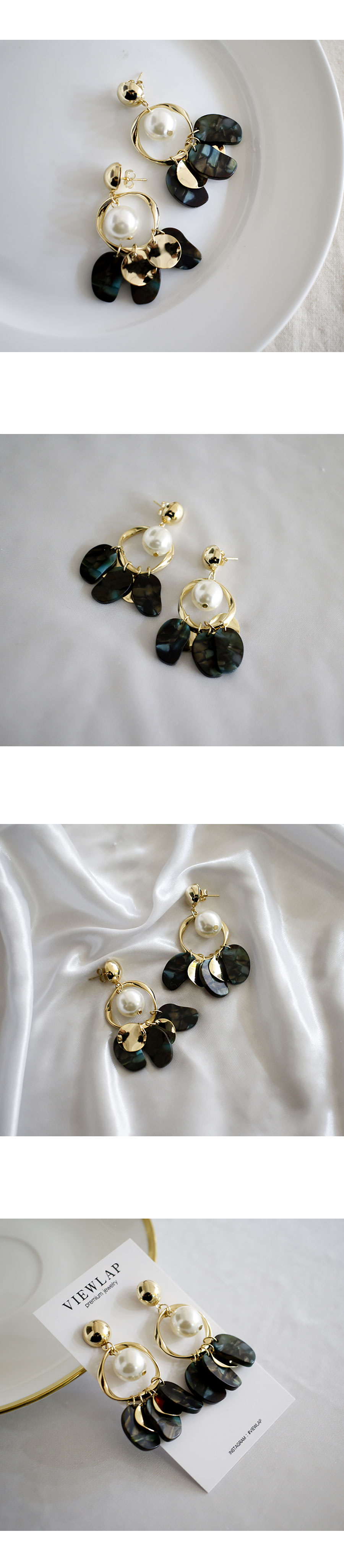 Peanut pearl drop earrings point earrings gifts Re