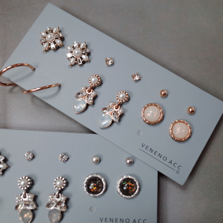 White Snow Angel 12SET Earrings Stylish Chic Uniqu