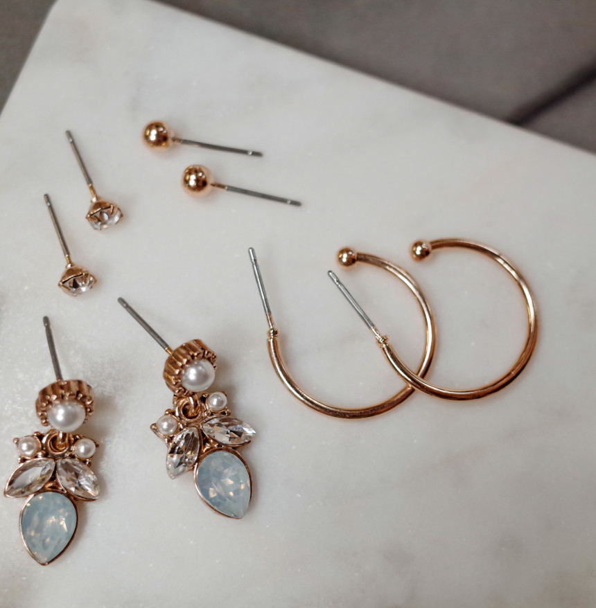 White Snow Angel 12SET Earrings Stylish Chic Uniqu