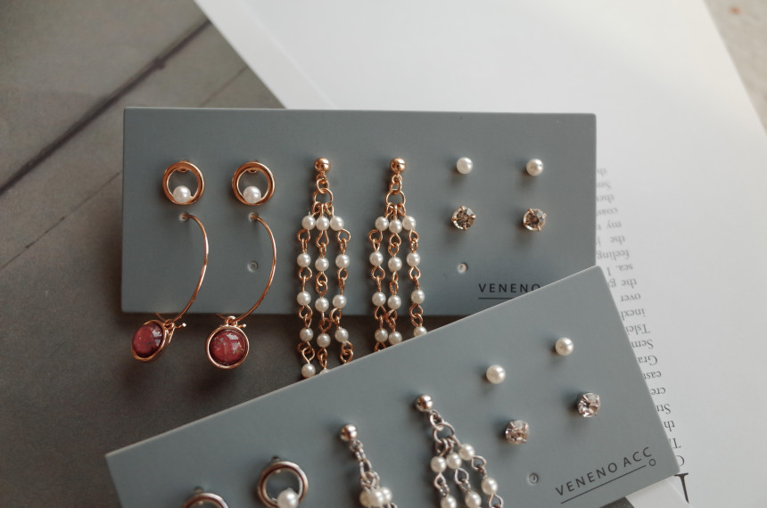 Twilight Pearl Drop 10SET Earrings Stylish Chic Un