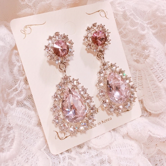 Princess Crystal Earrings Point Cycle Good Bling B