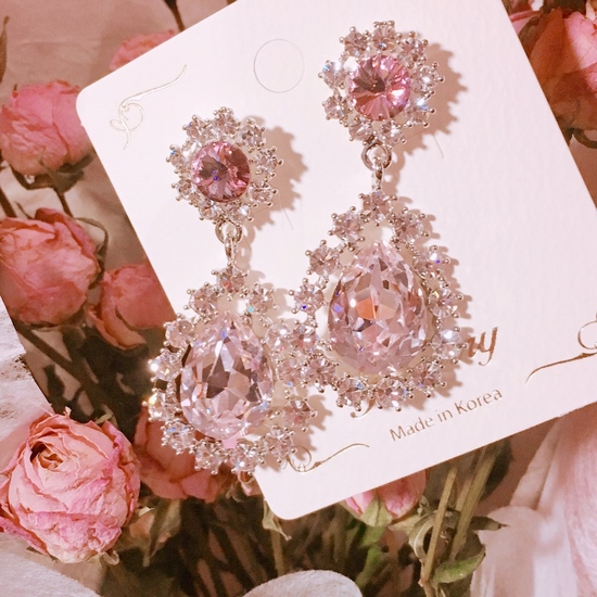 Princess Crystal Earrings Point Cycle Good Bling B