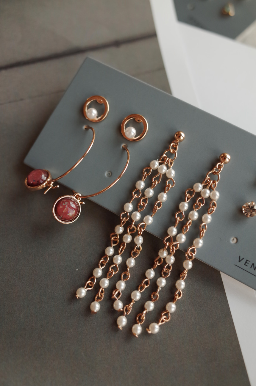 Twilight Pearl Drop 10SET Earrings Stylish Chic Un