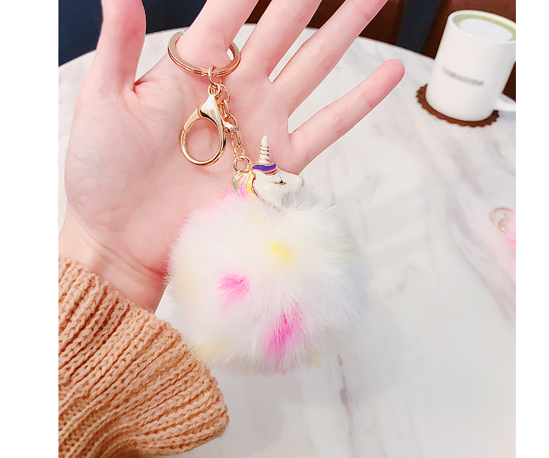 Unicorn Pom foam key ring Keychain Chockey Winter 