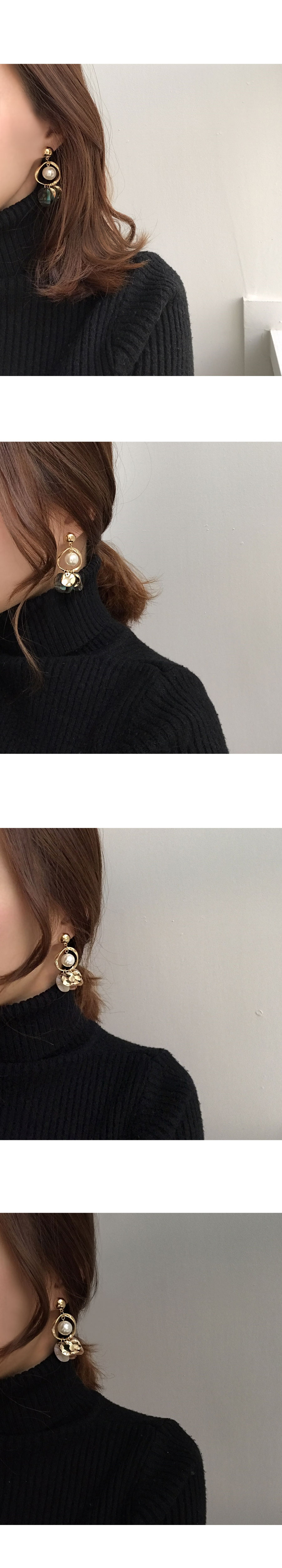 Peanut pearl drop earrings point earrings gifts Re