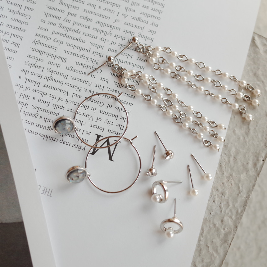 Twilight Pearl Drop 10SET Earrings Stylish Chic Un