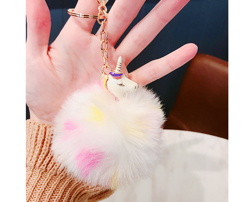 Unicorn Pom foam key ring Keychain Chockey Winter 