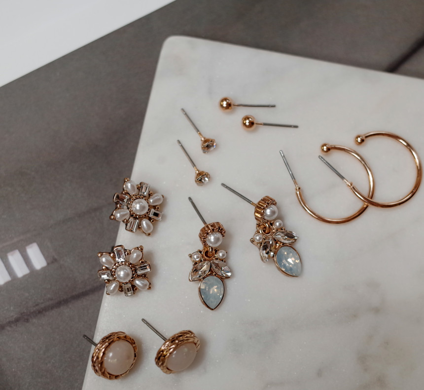 White Snow Angel 12SET Earrings Stylish Chic Uniqu