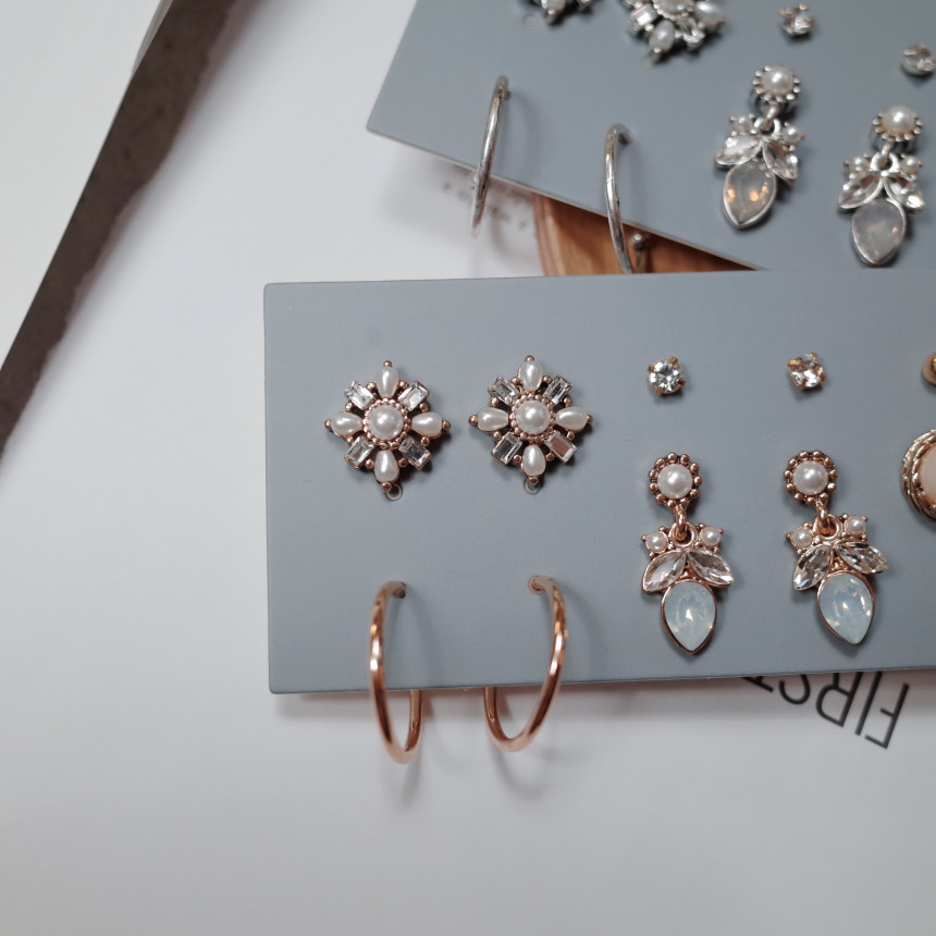 White Snow Angel 12SET Earrings Stylish Chic Uniqu