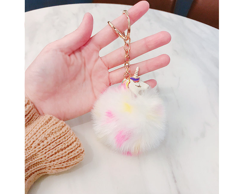 Unicorn Pom foam key ring Keychain Chockey Winter 