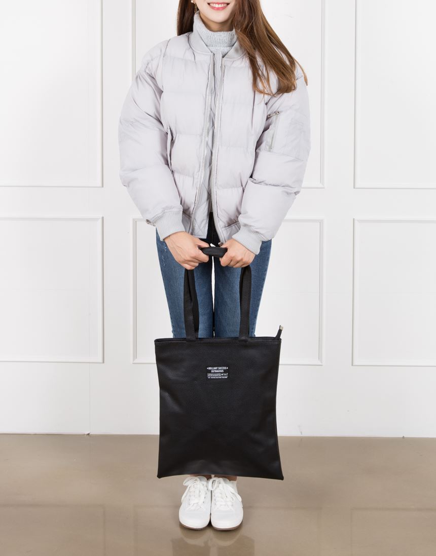 TOTE ECO SHOPPING TRAVEL Zipper Leather Eco Bag Sh