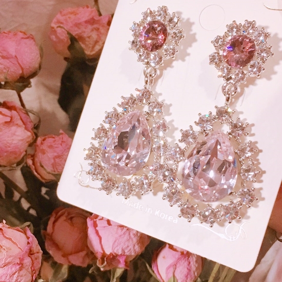 Princess Crystal Earrings Point Cycle Good Bling B