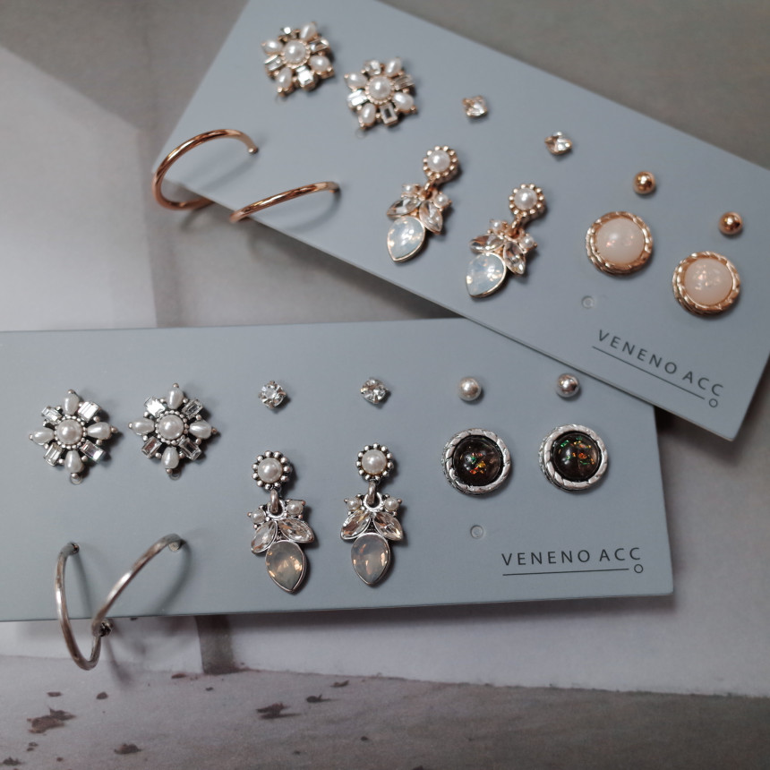 White Snow Angel 12SET Earrings Stylish Chic Uniqu