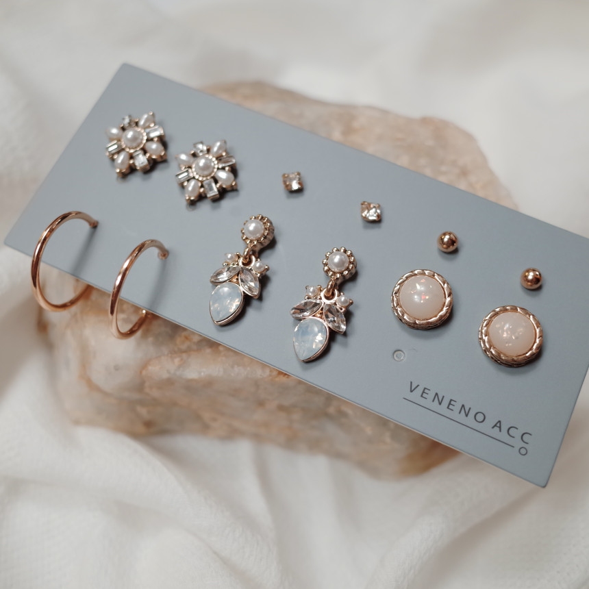 White Snow Angel 12SET Earrings Stylish Chic Uniqu