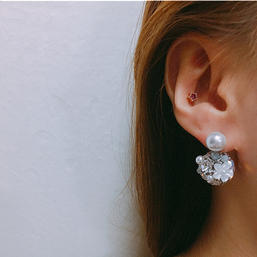 Luce Lovely white two-way ball earrings LKJ0906 Fe