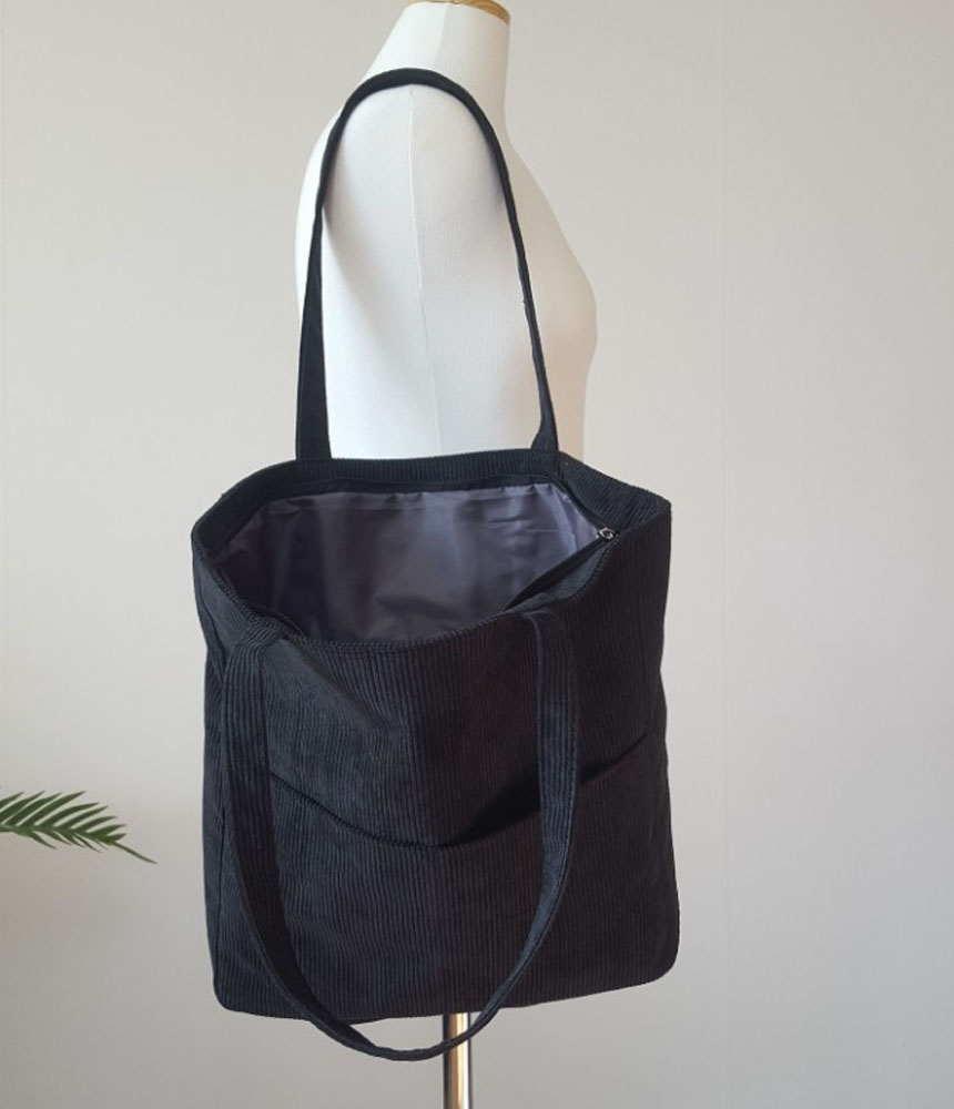 TOTE ECO SHOPPING TRAVEL corduroy eco bag 4color
