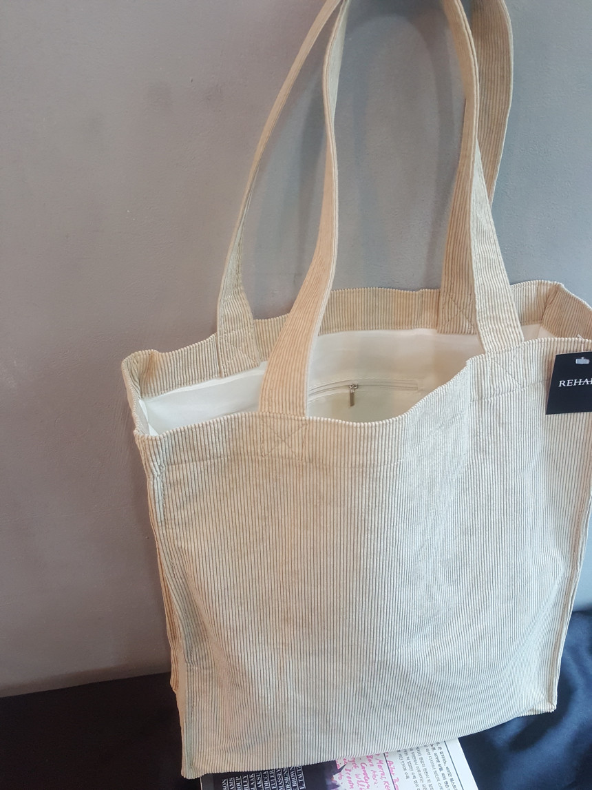 TOTE ECO SHOPPING TRAVEL Big Box Corduroy Eco Bag