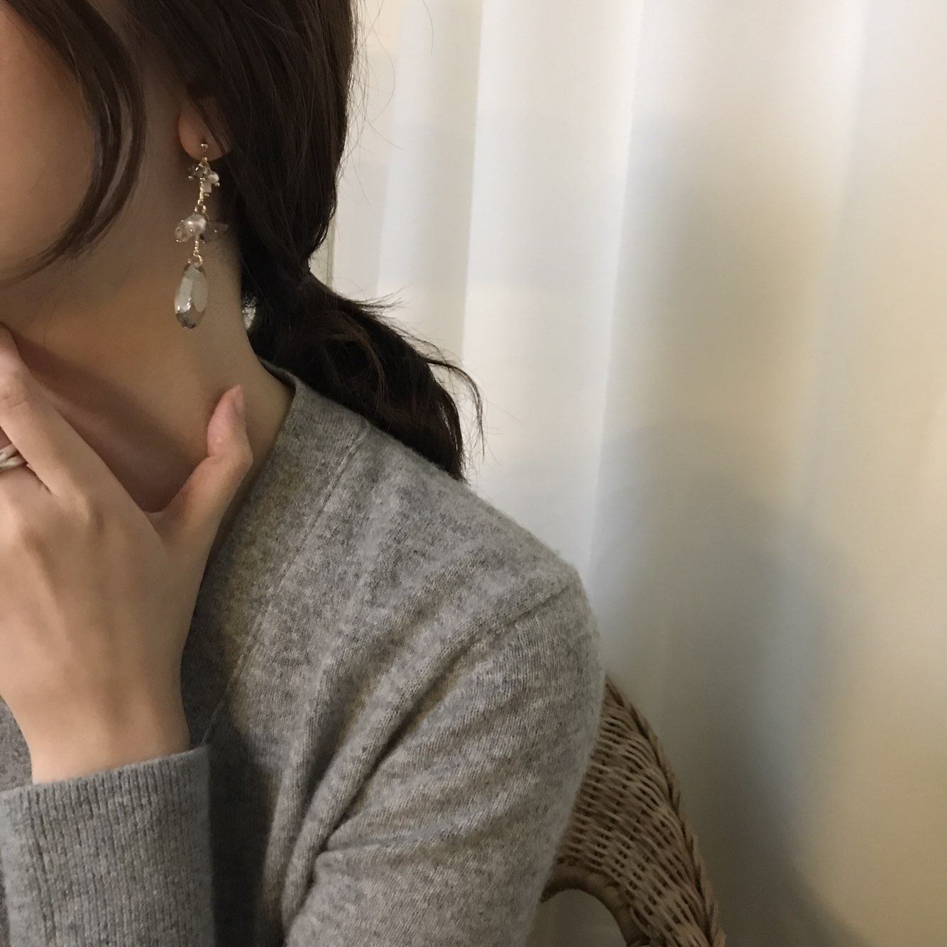 Serina Pearl Crystal Drop Earrings Fashion Trendy 