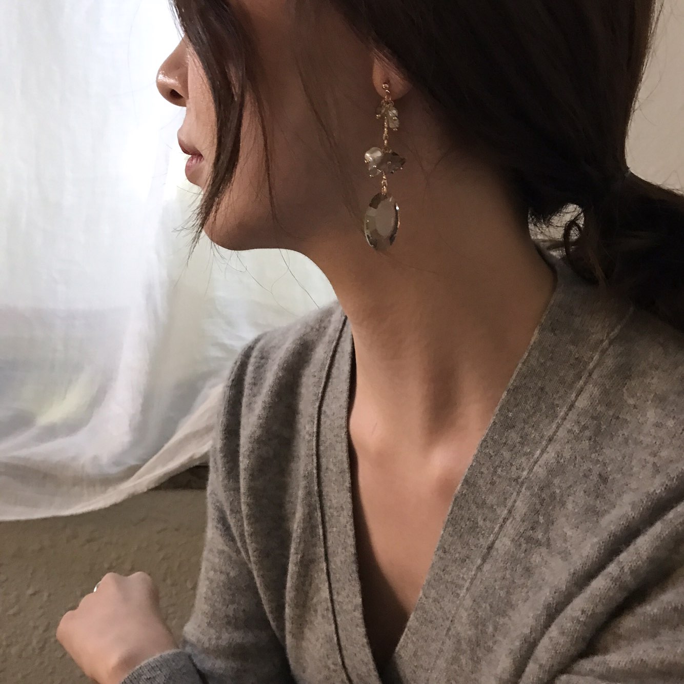 Serina Pearl Crystal Drop Earrings Fashion Trendy 