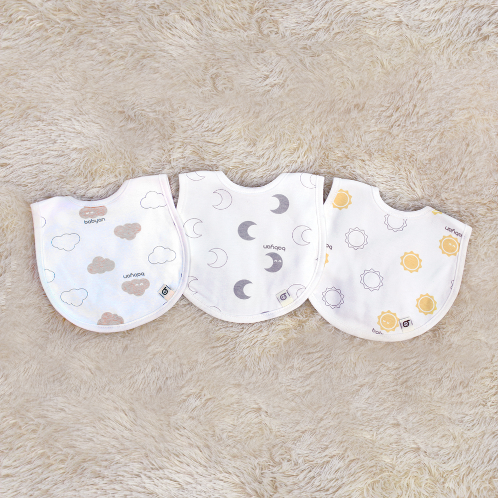 베이비앙 국내산 무형광 신생아 아기 유아 사계절 래빗 양면 턱받이