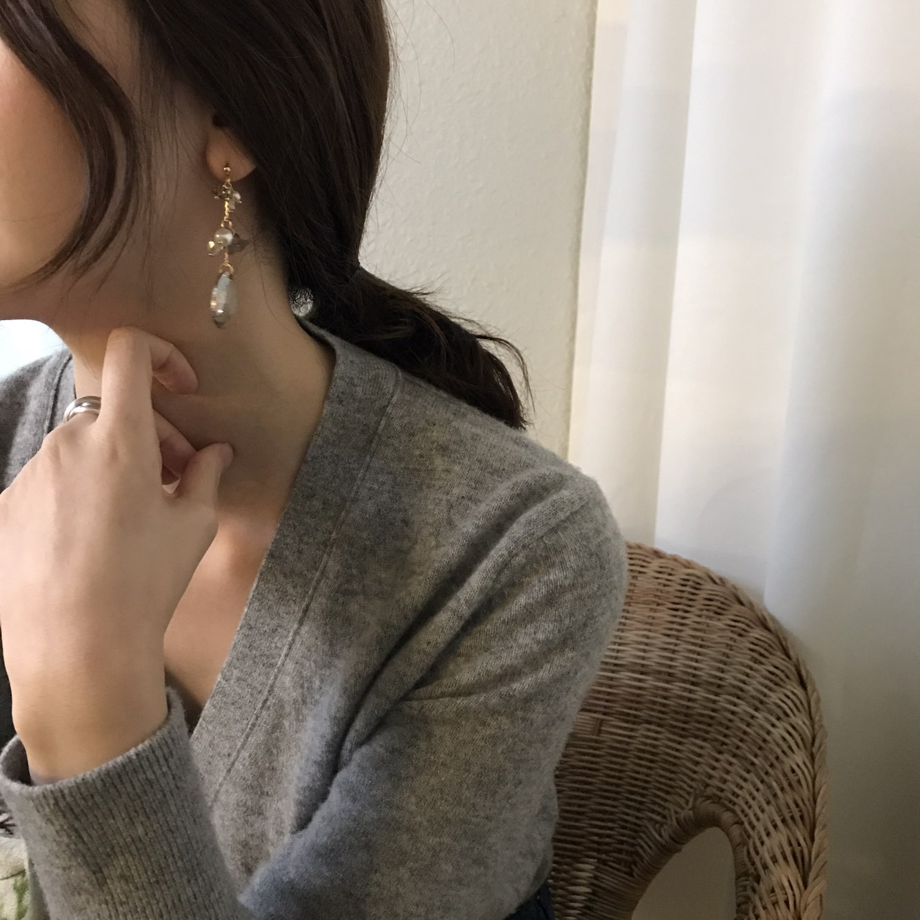 Serina Pearl Crystal Drop Earrings Fashion Trendy 