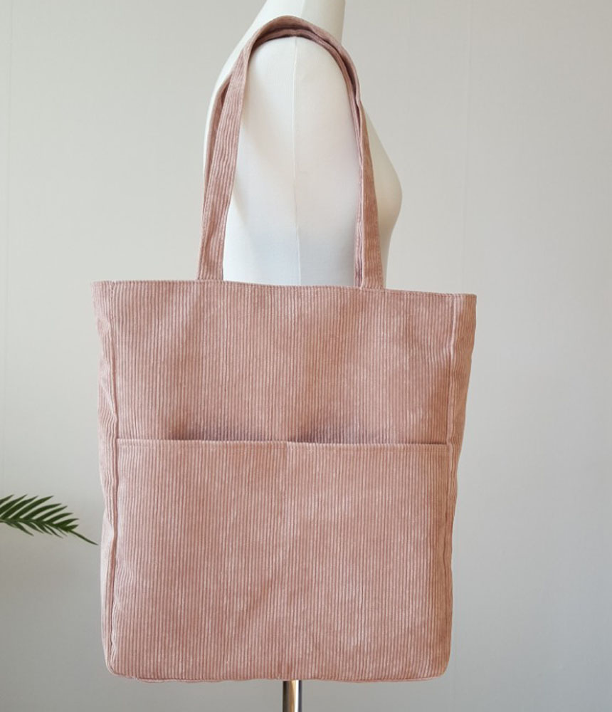 TOTE ECO SHOPPING TRAVEL corduroy eco bag 4color