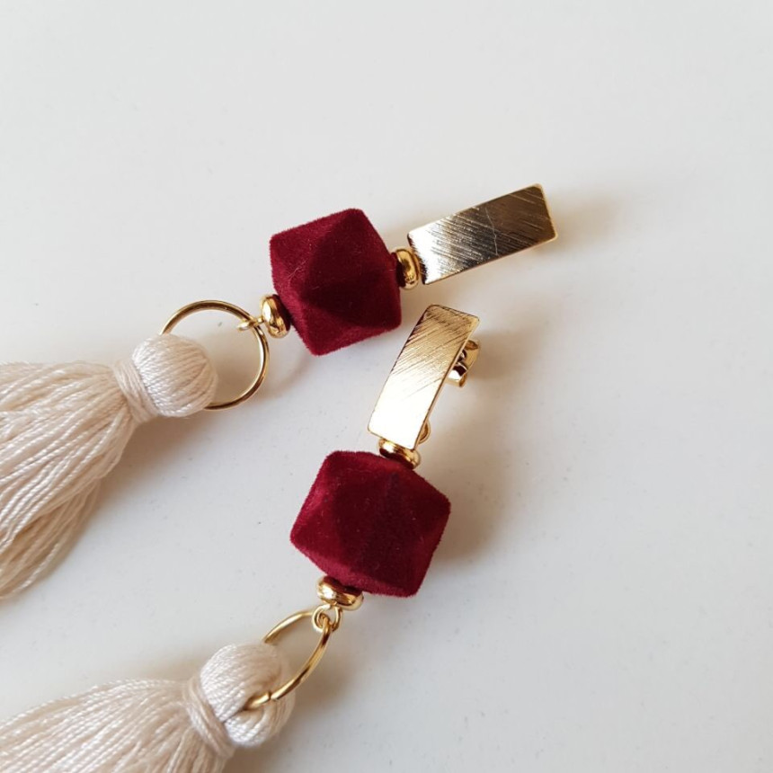 Van Long Tassel Suede Drop Earrings 3color Casual 