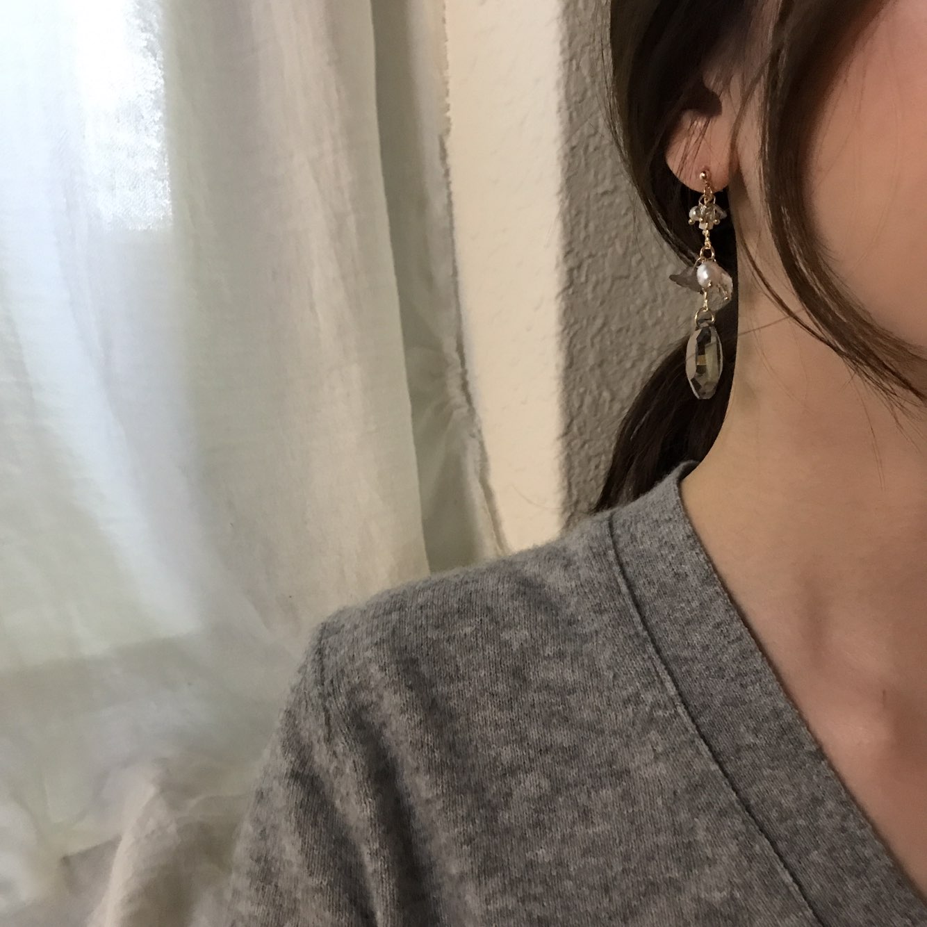 Serina Pearl Crystal Drop Earrings Fashion Trendy 