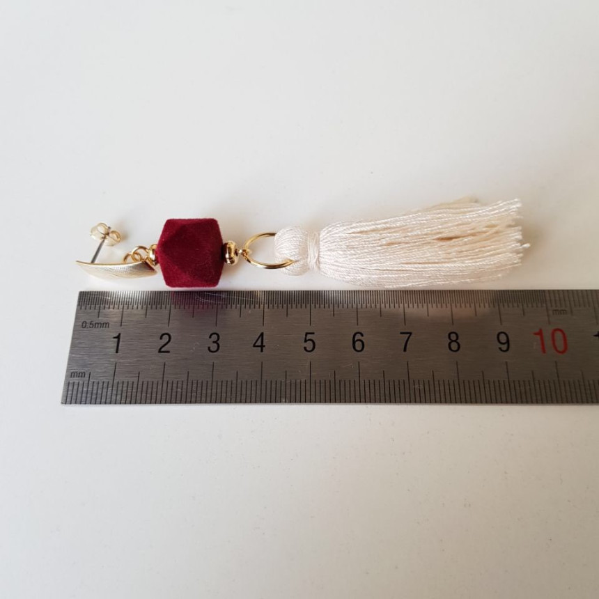 Van Long Tassel Suede Drop Earrings 3color Casual 