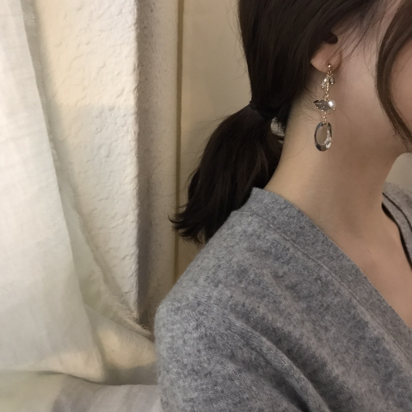 Serina Pearl Crystal Drop Earrings Fashion Trendy 