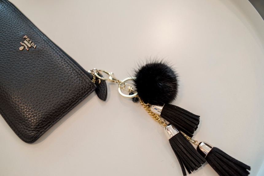 3-tier tuck mink fur foam foam bag keyring girlfri