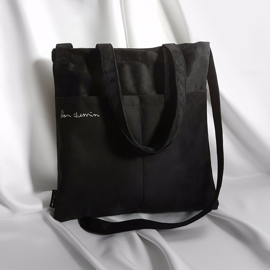 TOTE ECO SHOPPING TRAVEL Suede pocket Eco-bag desi