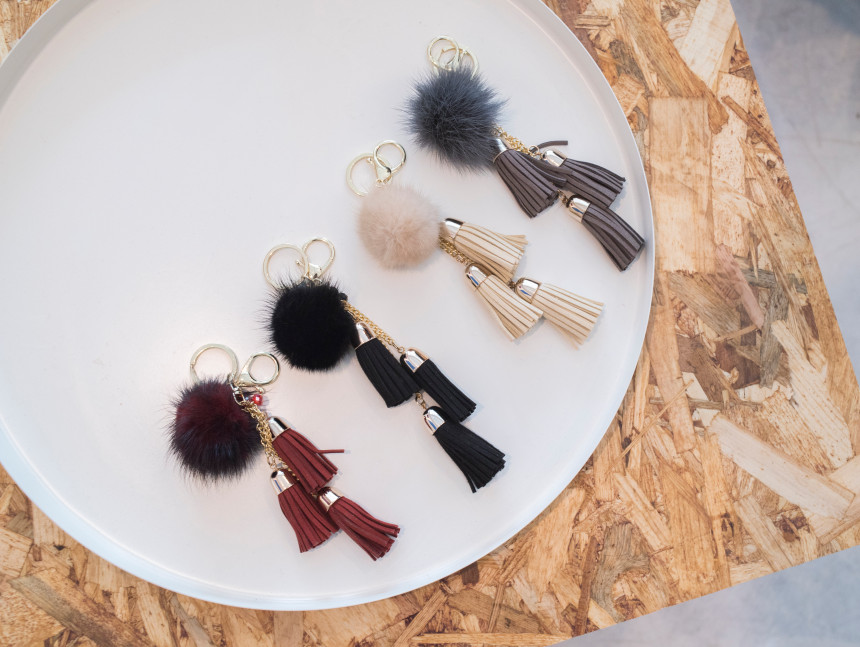 3-tier tuck mink fur foam foam bag keyring girlfri