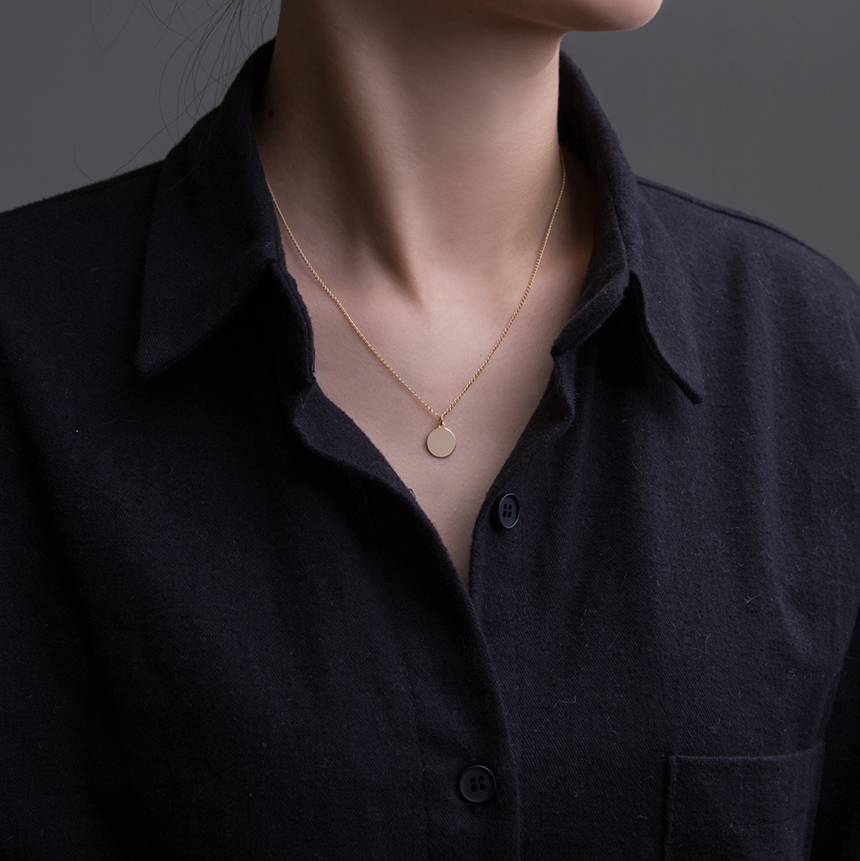 Runes Circle Coin Necklace 14k Gift 14k Pendant 14