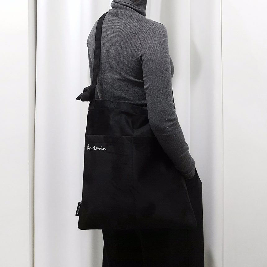 TOTE ECO SHOPPING TRAVEL Suede pocket Eco-bag desi