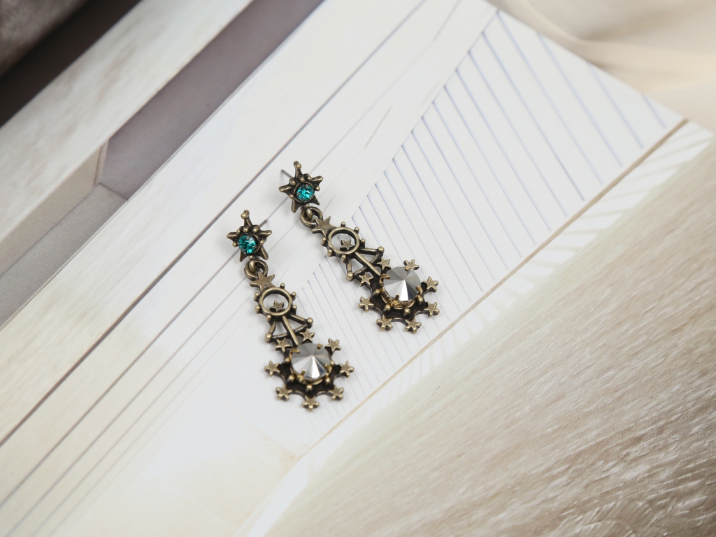 Year-end party bold drop earrings 12 kinds Antique