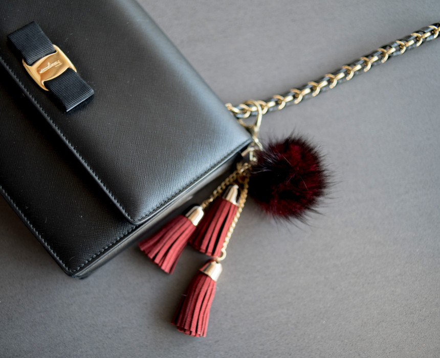 3-tier tuck mink fur foam foam bag keyring girlfri