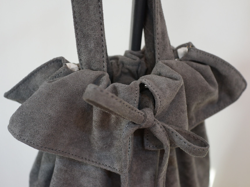 TOTE ECO SHOPPING TRAVEL suede bucket frill eco ba