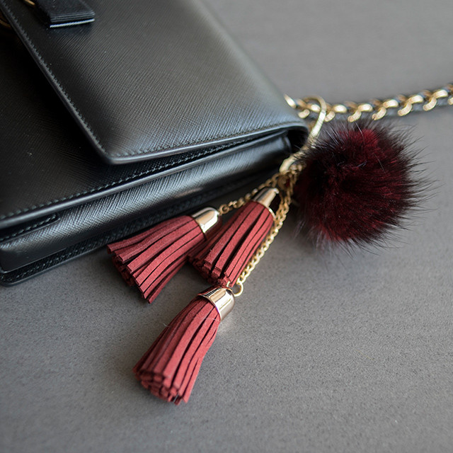 3-tier tuck mink fur foam foam bag keyring girlfri