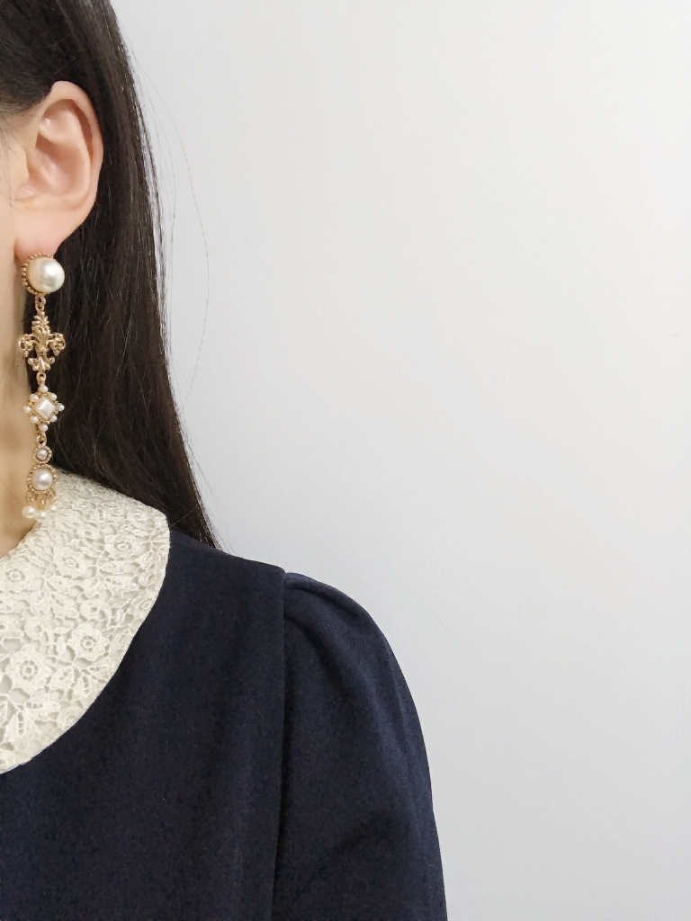 Year-end party bold drop earrings 12 kinds Antique