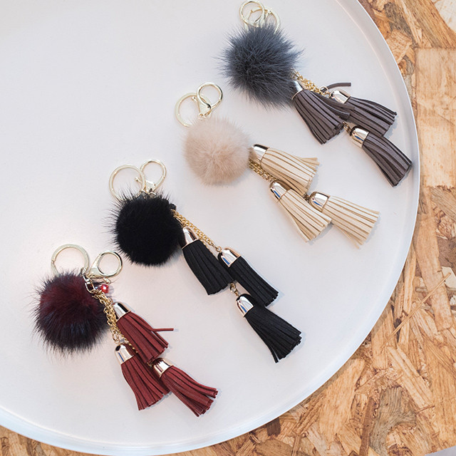 3-tier tuck mink fur foam foam bag keyring girlfri