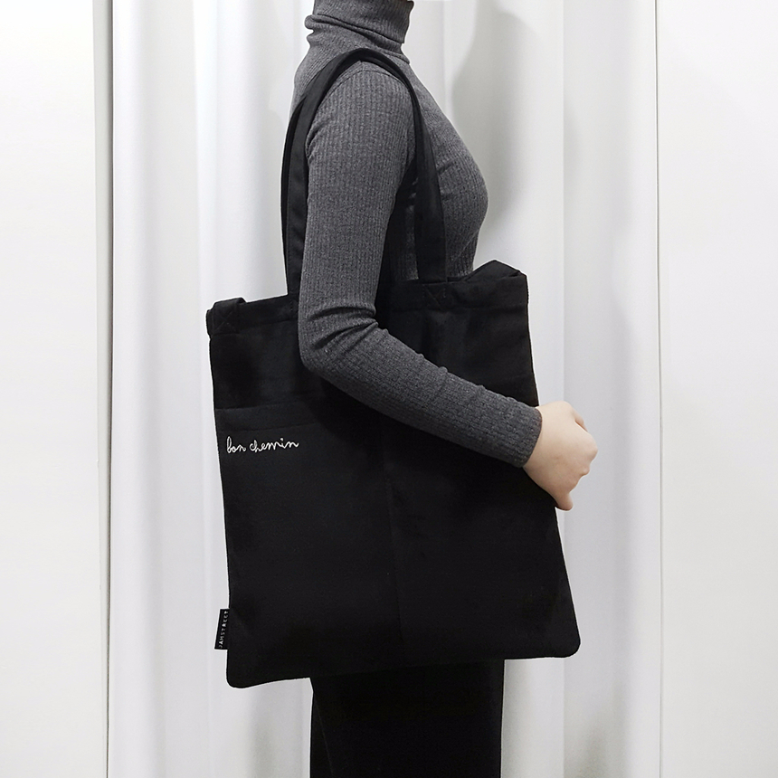 TOTE ECO SHOPPING TRAVEL Suede pocket Eco-bag desi