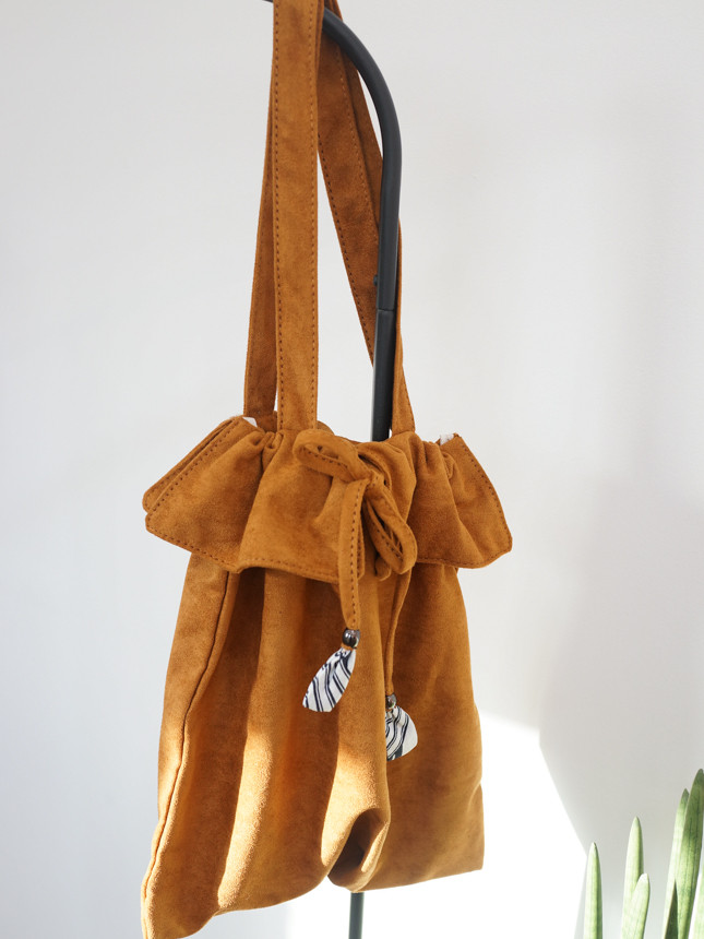 TOTE ECO SHOPPING TRAVEL suede bucket frill eco ba