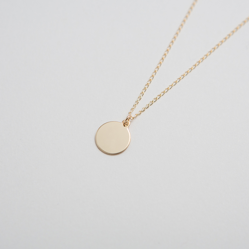 Runes Circle Coin Necklace 14k Gift 14k Pendant 14