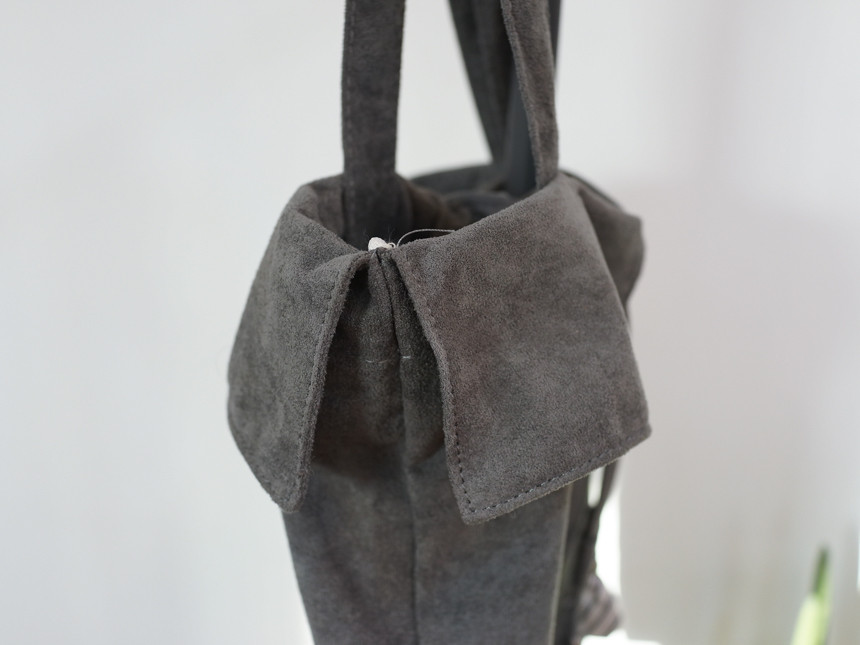 TOTE ECO SHOPPING TRAVEL suede bucket frill eco ba