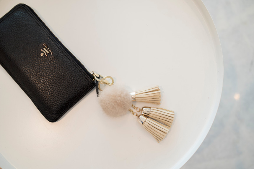 3-tier tuck mink fur foam foam bag keyring girlfri