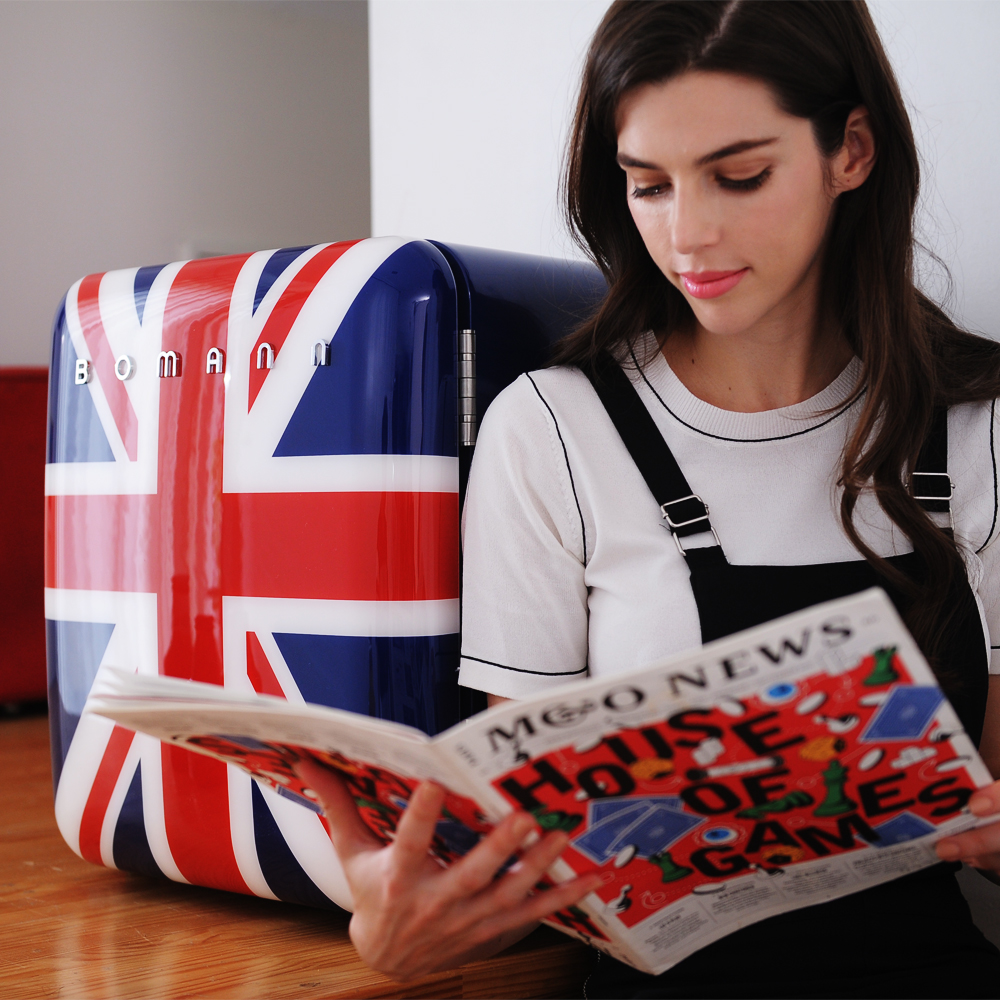 보만 레트로 원룸 미니 냉장고 44L 유니언 잭 KS2043