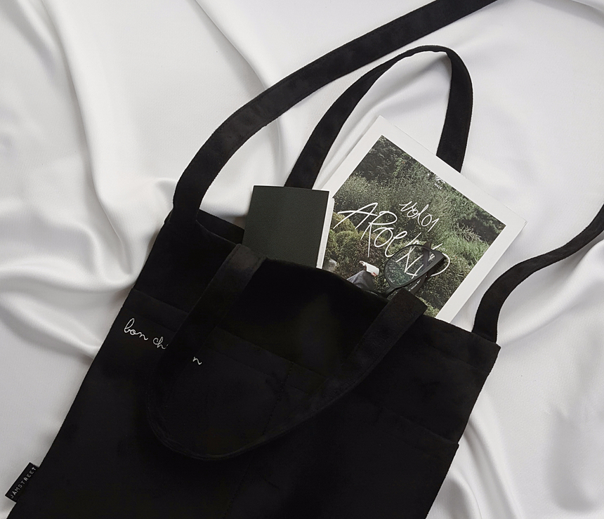 TOTE ECO SHOPPING TRAVEL Suede pocket Eco-bag desi